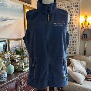 LL BEAN Inn by the Sea Navy Fleece Zip-Up Vest size Large